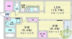 N-スタイル.ステラ 2LDKの間取図画像