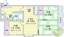 セントラルコーポ22 3DKの間取図画像