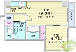 LEESPACEN4 1LDKの間取図画像