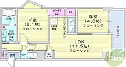 プライムアーバン北3条通 2LDKの間取図画像