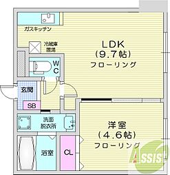 K'skowaN20 1LDKの間取図画像