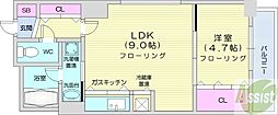 ブランノワールN13.exe 1LDKの間取図画像