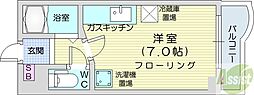 グローバル新道 1Kの間取図画像