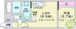 フェリスインフィニートN12 1LDKの間取図画像