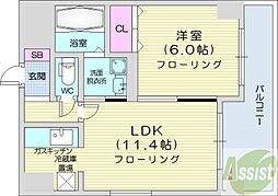 サンクルミエール大通南 1LDKの間取図画像