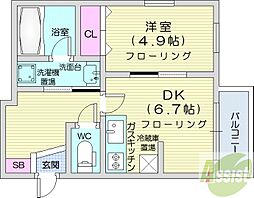 アルティ元町 1DKの間取図画像