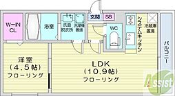 ヴォーネン幌西 1LDKの間取図画像