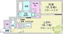 札幌市中央区南四条西25丁目マンション 1LDKの間取図画像