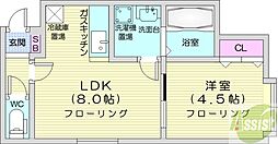 フェリス23 1LDKの間取図画像