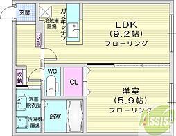 K'skowaN20 1LDKの間取図画像
