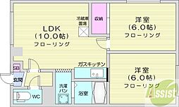 グランドール大栄 2LDKの間取図画像