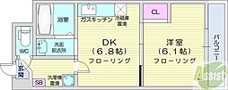 ノースウエスト216 1DKの間取図画像