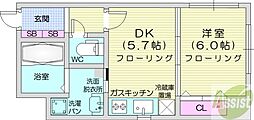 プライムアーバン大通公園2 1DKの間取図画像