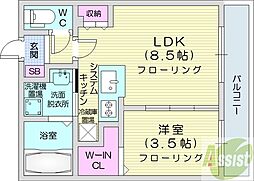 札幌市北区北二十八条西4丁目マンション 1LDKの間取図画像