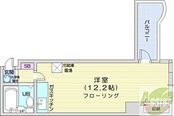 サウスフォー2 ワンルームの間取図画像