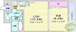 サムティタワーN26 1LDKの間取図画像