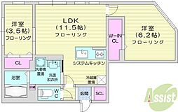 札幌市北区北二十五条西5丁目マンション 2LDKの間取図画像