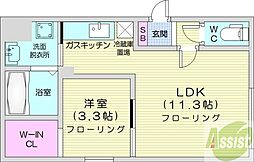 WTB南17 1LDKの間取図画像