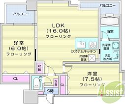 ノヴァ知事公館前 2LDKの間取図画像