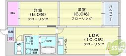 ミズキビルA棟 2LDKの間取図画像
