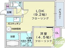 フォートレスN18 1LDKの間取図画像