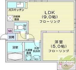 R・T3 1LDKの間取図画像