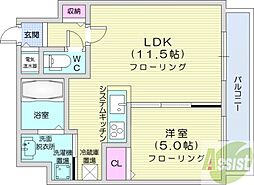 スペチアーレ札幌 1LDKの間取図画像