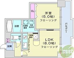 クラッセ近代美術館北 1LDKの間取図画像