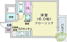 ヒューマンプラザ北大前 1Kの間取図画像