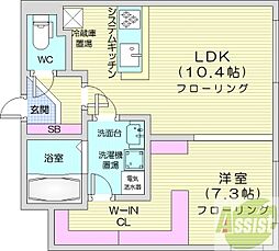 レブニーズザ・レジデンスN21 1LDKの間取図画像