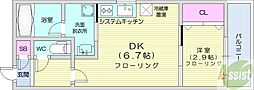S-RESIDENCE北大前 1DKの間取図画像
