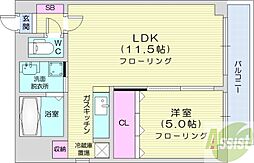 パークヒルズ中央大通15 1LDKの間取図画像