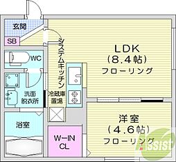 新築)TerraceChihaya(テラスチハヤ) (中の島1-4A棟) 1LDKの間取図画像