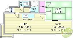 シャトー7 2LDKの間取図画像