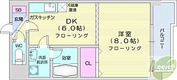 ル・クラシック33 1DKの間取図画像