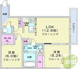 PARKVILLAGEサッポロ 2LDKの間取図画像