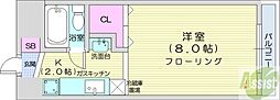 ラ・メール円山公園 1Kの間取図画像