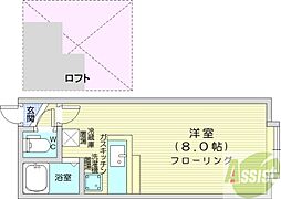 ドルミムサシ ワンルームの間取図画像