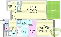 札幌市中央区南十六条西5丁目マンション 1LDKの間取図画像