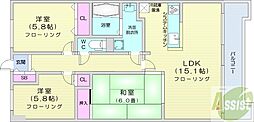 THERESIDENCEPARKODORIKOEN 3LDKの間取図画像