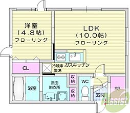 RilassaN37 1LDKの間取図画像