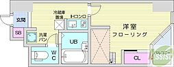 D'sVARIE札幌レジデンス 1Kの間取図画像