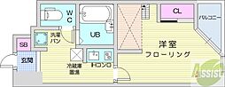 D'sVARIE札幌レジデンス 1Kの間取図画像