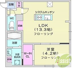 恵昌マンション 1LDKの間取図画像
