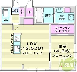 恵昌マンション 1LDKの間取図画像