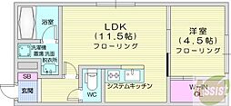NAGOMUGROOVE 1LDKの間取図画像