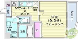 スカイヒルズN15 1Kの間取図画像