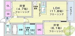 ル・ヌアージュ宮の沢 2LDKの間取図画像
