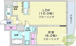 リュミエール北3条 1LDKの間取図画像