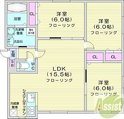 ヴァンテアン元町 3LDKの間取図画像